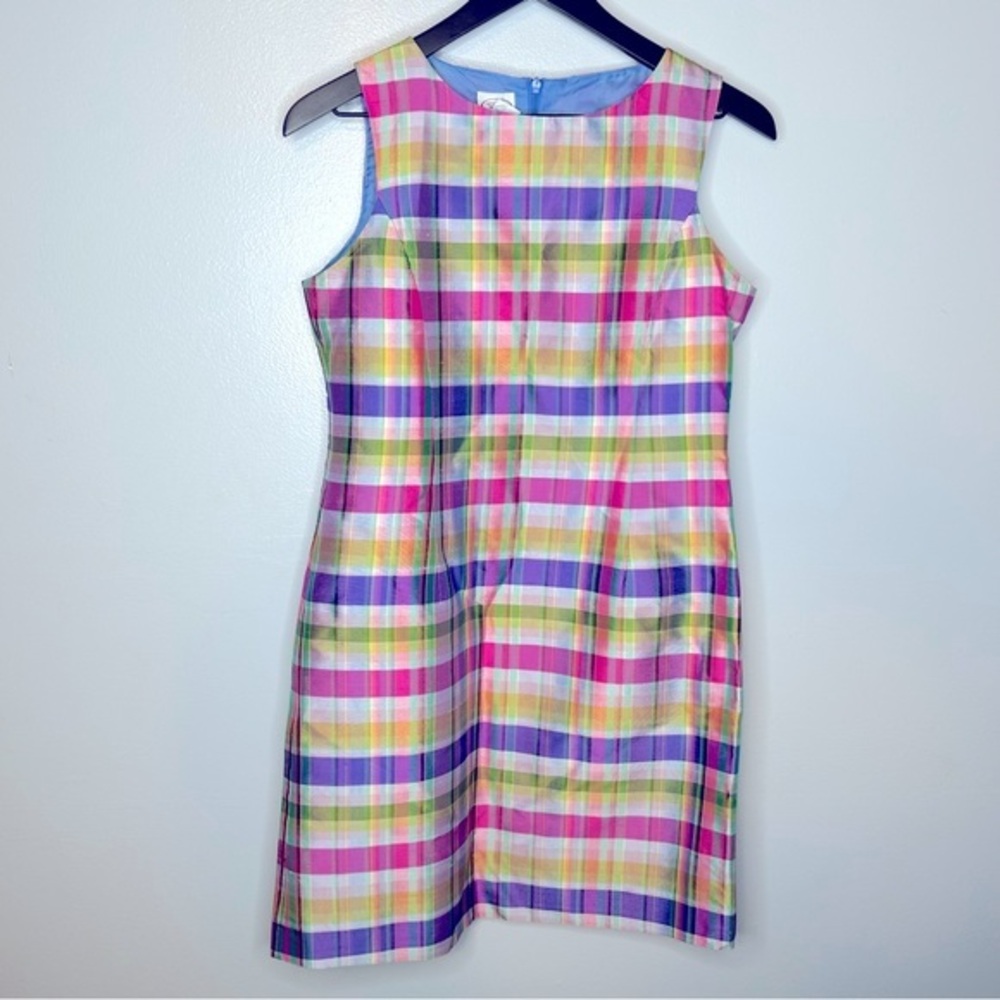 Talbots Kids Girls Silk Plaid Shift Dress Size 18‎